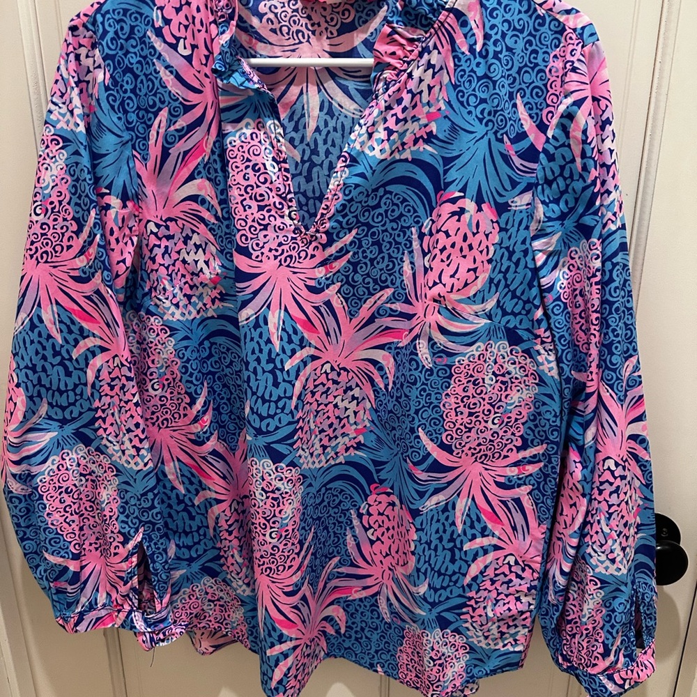 Lilly Pulitzer Blue & Pink Pineapple Print Tunic
